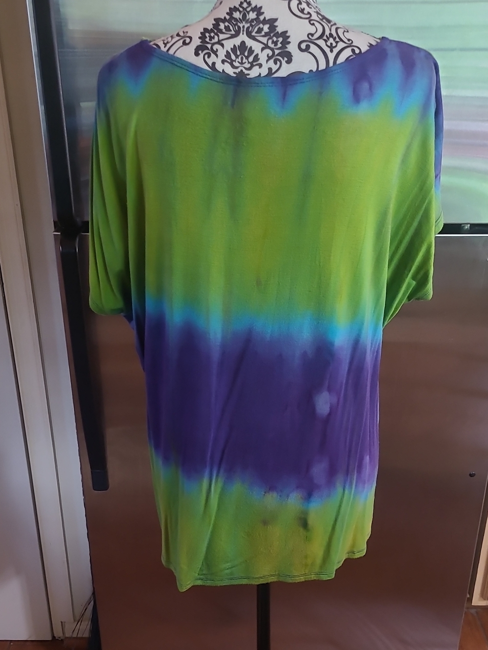 Ruby Rd. Green & Purple V-Neck Embellished Top - Picture 3 of 7